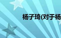 杨子琦(对于杨子琦简单介绍)