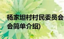 杨家坦村村民委员会(对于杨家坦村村民委员会简单介绍)