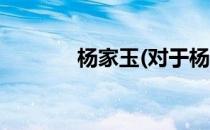 杨家玉(对于杨家玉简单介绍)