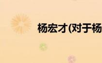 杨宏才(对于杨宏才简单介绍)