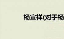 杨宣祥(对于杨宣祥简单介绍)
