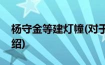 杨守金等建灯幢(对于杨守金等建灯幢简单介绍)