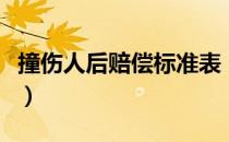 撞伤人后赔偿标准表（道路交通事故赔偿标准）