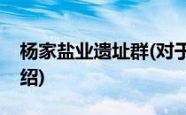 杨家盐业遗址群(对于杨家盐业遗址群简单介绍)