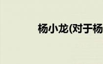 杨小龙(对于杨小龙简单介绍)