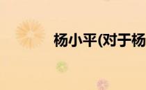 杨小平(对于杨小平简单介绍)