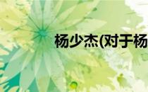 杨少杰(对于杨少杰简单介绍)