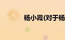 杨小霞(对于杨小霞简单介绍)