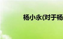 杨小永(对于杨小永简单介绍)