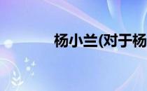 杨小兰(对于杨小兰简单介绍)