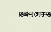杨岭村(对于杨岭村简单介绍)