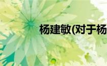杨建敏(对于杨建敏简单介绍)