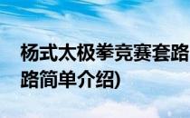 杨式太极拳竞赛套路(对于杨式太极拳竞赛套路简单介绍)