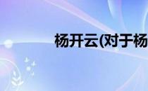杨开云(对于杨开云简单介绍)