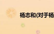 杨志和(对于杨志和简单介绍)