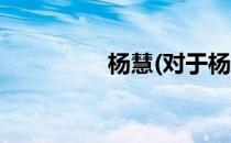 杨慧(对于杨慧简单介绍)