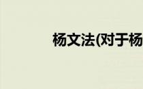 杨文法(对于杨文法简单介绍)