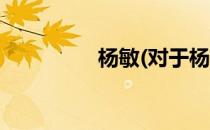 杨敏(对于杨敏简单介绍)