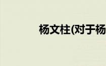 杨文柱(对于杨文柱简单介绍)