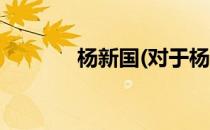 杨新国(对于杨新国简单介绍)