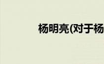 杨明亮(对于杨明亮简单介绍)