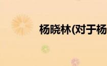 杨晓林(对于杨晓林简单介绍)