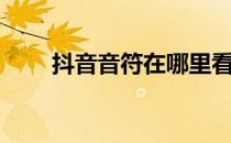 抖音音符在哪里看得到（抖音音符）