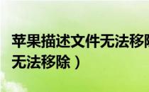 苹果描述文件无法移除怎么弄（苹果描述文件无法移除）