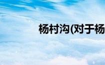 杨村沟(对于杨村沟简单介绍)