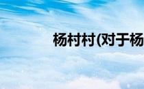 杨村村(对于杨村村简单介绍)