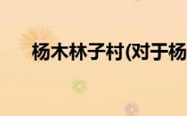 杨木林子村(对于杨木林子村简单介绍)