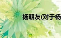 杨朝友(对于杨朝友简单介绍)