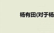 杨有田(对于杨有田简单介绍)