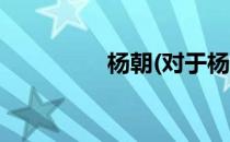杨朝(对于杨朝简单介绍)