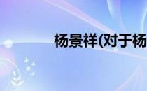 杨景祥(对于杨景祥简单介绍)