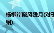 杨柳岸晓风残月(对于杨柳岸晓风残月简单介绍)