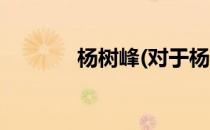 杨树峰(对于杨树峰简单介绍)