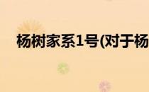杨树家系1号(对于杨树家系1号简单介绍)