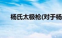 杨氏太极枪(对于杨氏太极枪简单介绍)