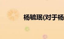 杨毓珉(对于杨毓珉简单介绍)