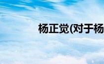 杨正觉(对于杨正觉简单介绍)