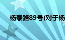 杨泰路89号(对于杨泰路89号简单介绍)