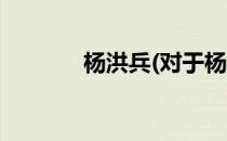 杨洪兵(对于杨洪兵简单介绍)