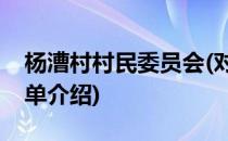 杨漕村村民委员会(对于杨漕村村民委员会简单介绍)