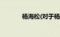 杨海松(对于杨海松简单介绍)