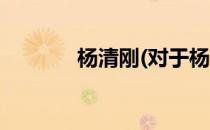 杨清刚(对于杨清刚简单介绍)