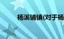 杨溪铺镇(对于杨溪铺镇简单介绍)