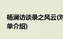 杨澜访谈录之风云(对于杨澜访谈录之风云简单介绍)