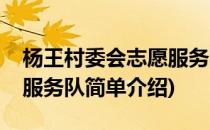 杨王村委会志愿服务队(对于杨王村委会志愿服务队简单介绍)