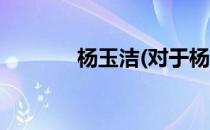 杨玉洁(对于杨玉洁简单介绍)